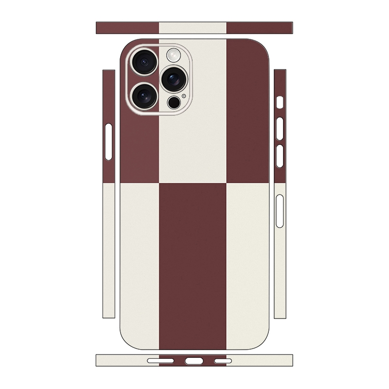 For iPhone 13 Pro Color Matching All-inclusive PET Phone Decal Adhesive Sticker(White Wine Red) - Shopkiz.com