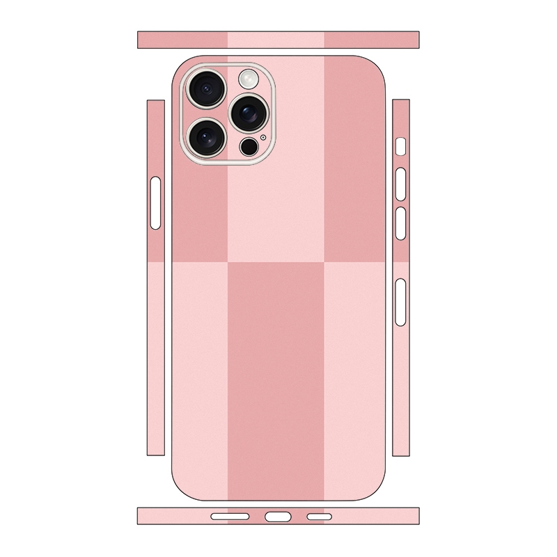 For iPhone 13 Pro Max Color Matching All-inclusive PET Phone Decal Adhesive Sticker(Dark Light Pink) - Shopkiz.com