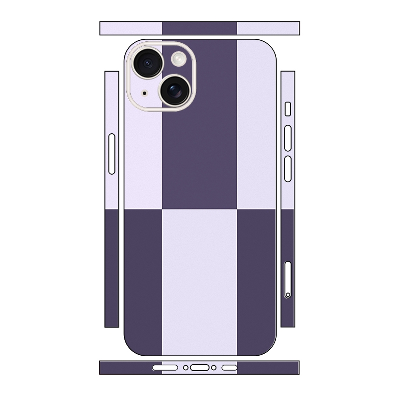 For iPhone 14 Color Matching All-inclusive PET Phone Decal Adhesive Sticker(Dark Light Purple) - Shopkiz.com