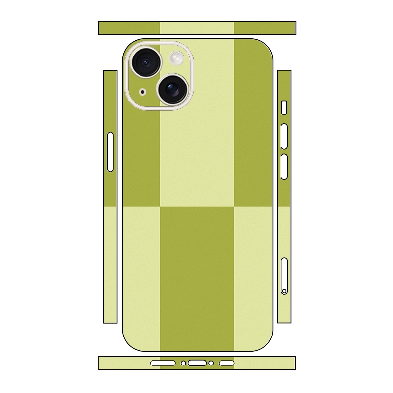 For iPhone 14 Plus Color Matching All-inclusive PET Phone Decal Adhesive Sticker(Dark Light Green) - Shopkiz.com