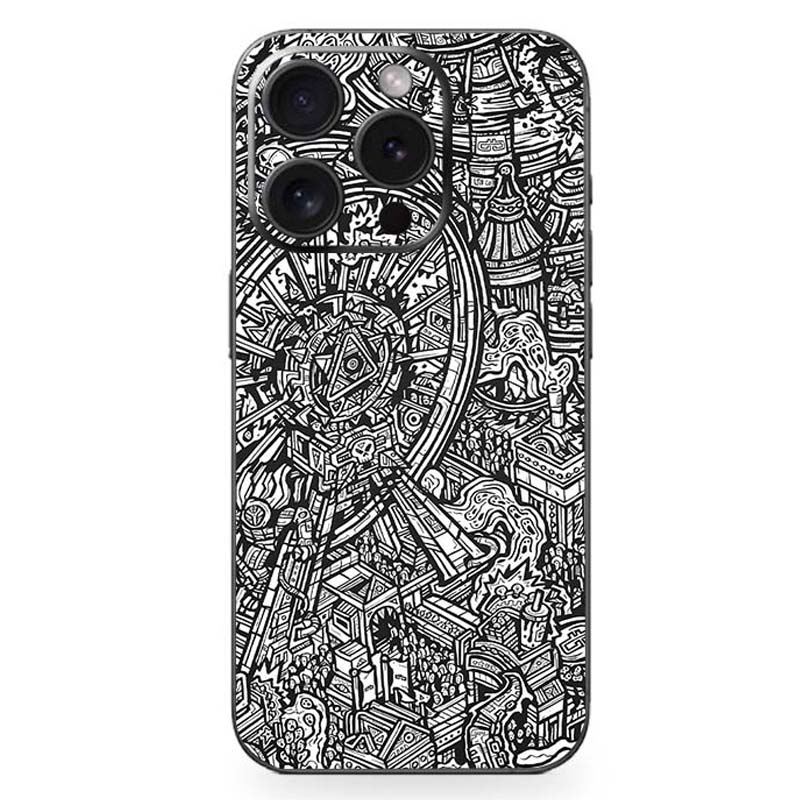 For iPhone 12 Pro Max All-inclusive PET Phone Decal Adhesive Sticker(Ferris Wheel) - Shopkiz.com