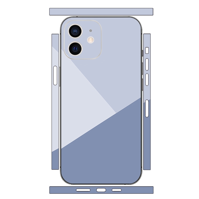 For iPhone 12 mini Geometric Style All-inclusive PET Phone Decal Adhesive Sticker(Grey) - Shopkiz.com