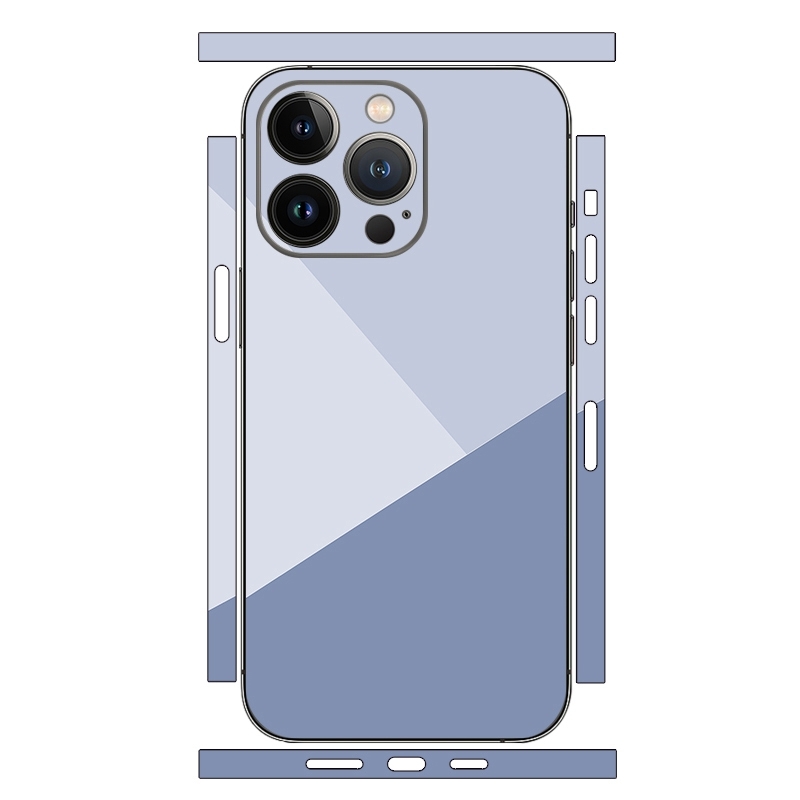 For iPhone 12 Pro Max Geometric Style All-inclusive PET Phone Decal Adhesive Sticker(Grey) - Shopkiz.com