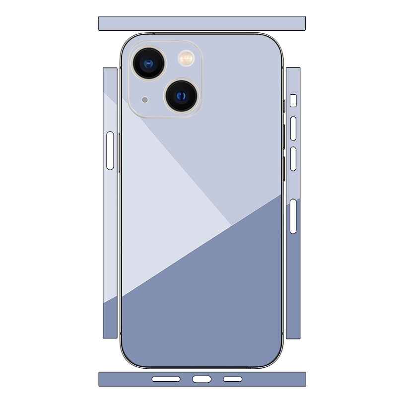 For iPhone 13 Geometric Style All-inclusive PET Phone Decal Adhesive Sticker(Grey) - Shopkiz.com