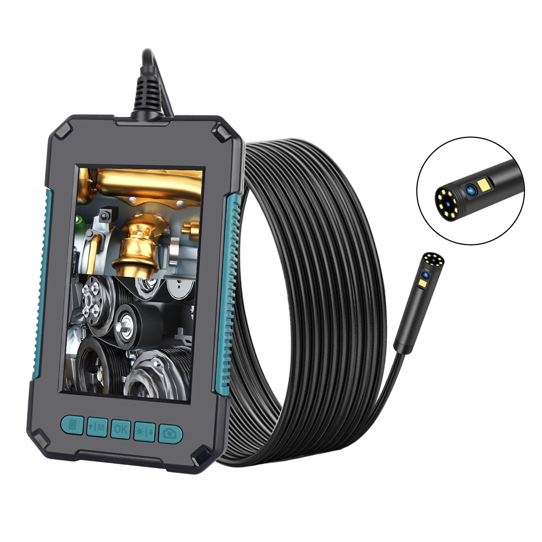 P40 8mm 1080P IP68 Waterproof 4.3 inch Highlight Screen Dual Camera Digital Endoscope, Length:10m Hard Cable - Shopkiz.com