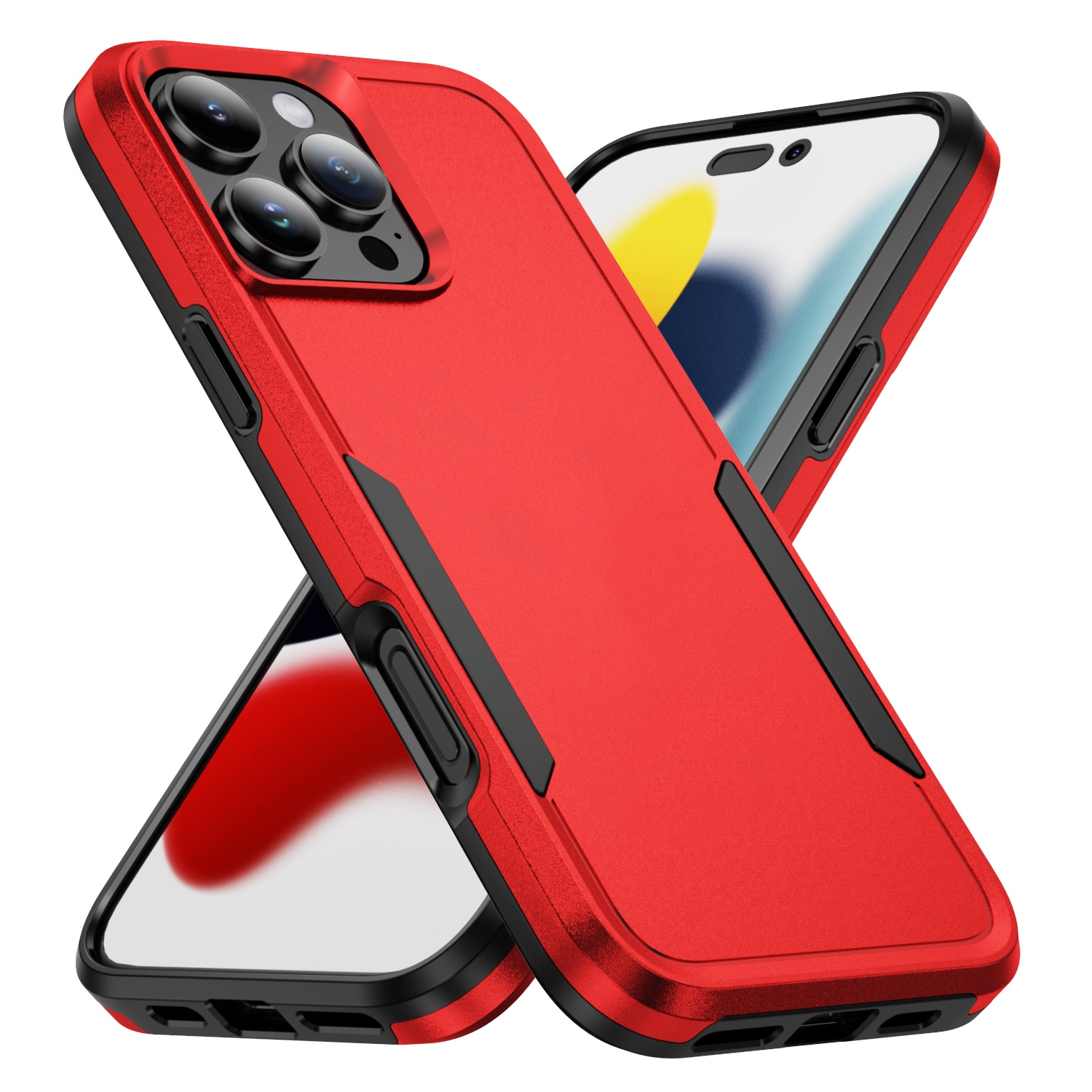 For iPhone 16 Pro Pioneer Armor Heavy Duty PC + TPU Phone Case(Red+Black) - Shopkiz.com