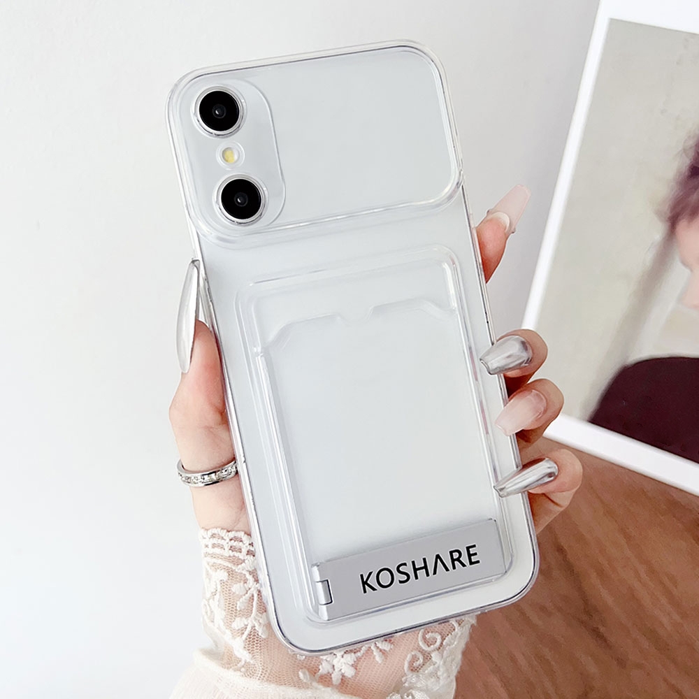 For iPhone XS Max Electroplating Card Bag Holder TPU Phone Case(Transparent) - Shopkiz.com