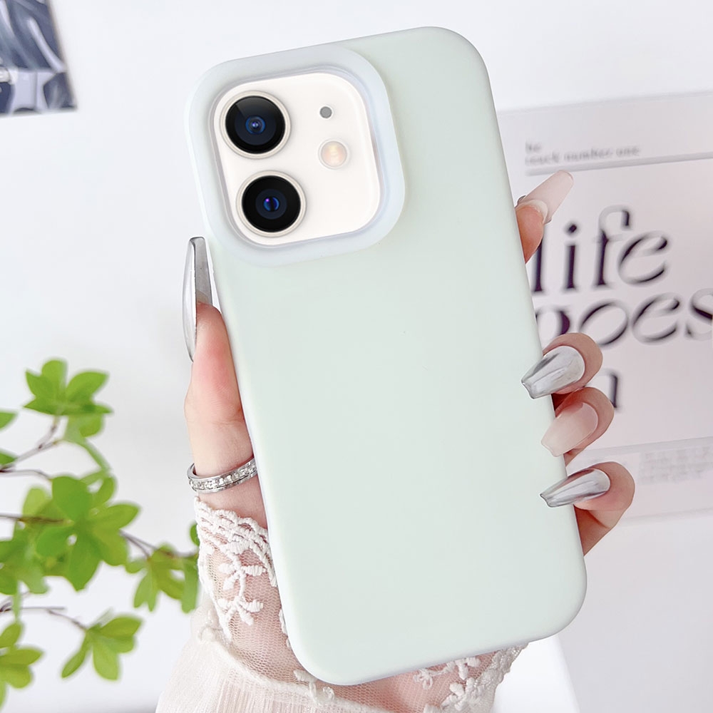 For iPhone 11 PC Hybrid Liquid Silicone Jelly Phone Case(Light Green) - Shopkiz.com