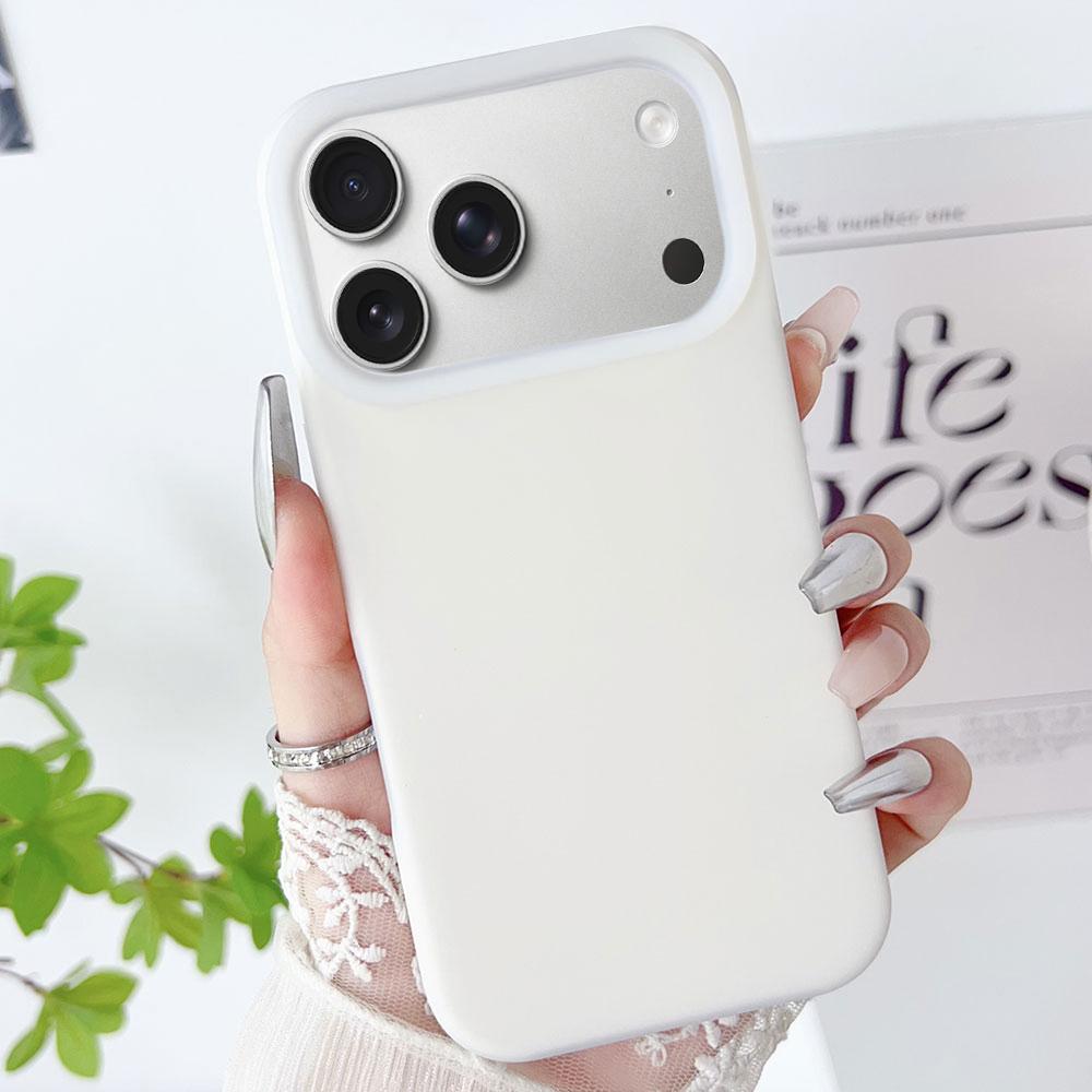 For iPhone 17 Pro Max PC Hybrid Liquid Silicone Jelly Phone Case(White) - Shopkiz.com