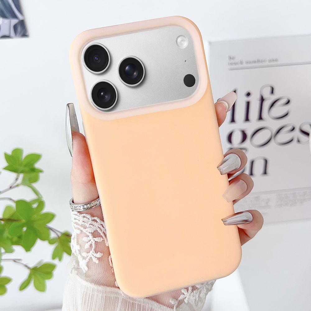 For iPhone 17 Pro Max PC Hybrid Liquid Silicone Jelly Phone Case(Orange) - Shopkiz.com