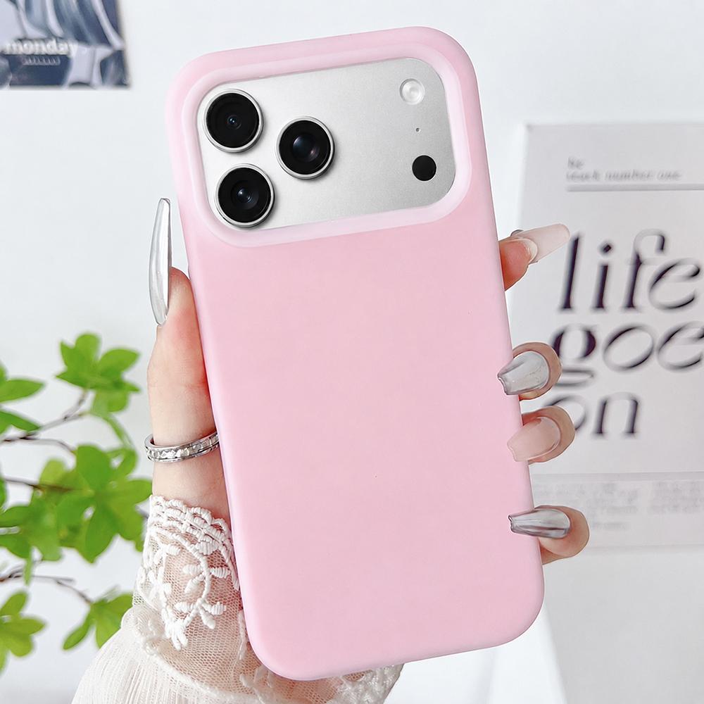 For iPhone 17 Pro PC Hybrid Liquid Silicone Jelly Phone Case(Pink) - Shopkiz.com
