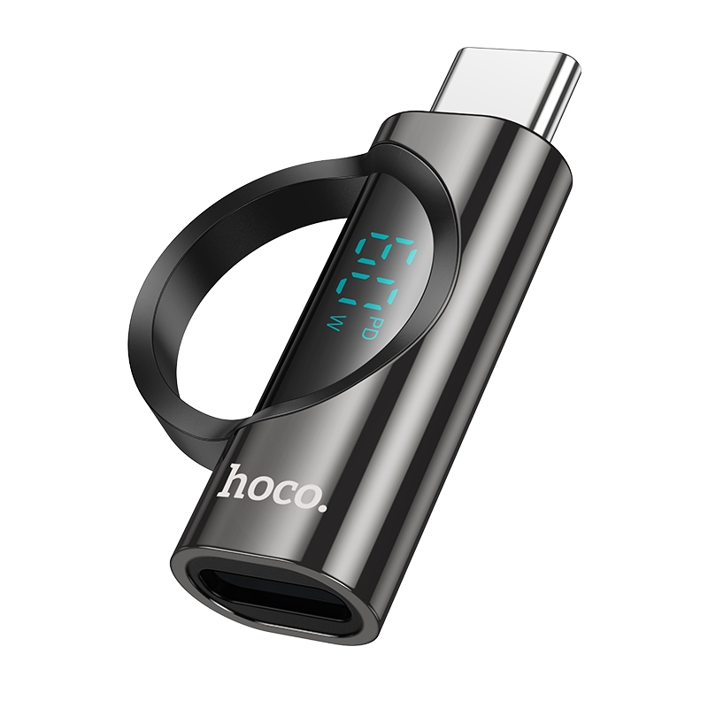 hoco UA32A Type-C Male to 8 Pin Female Display Adapter(Black) - Shopkiz.com