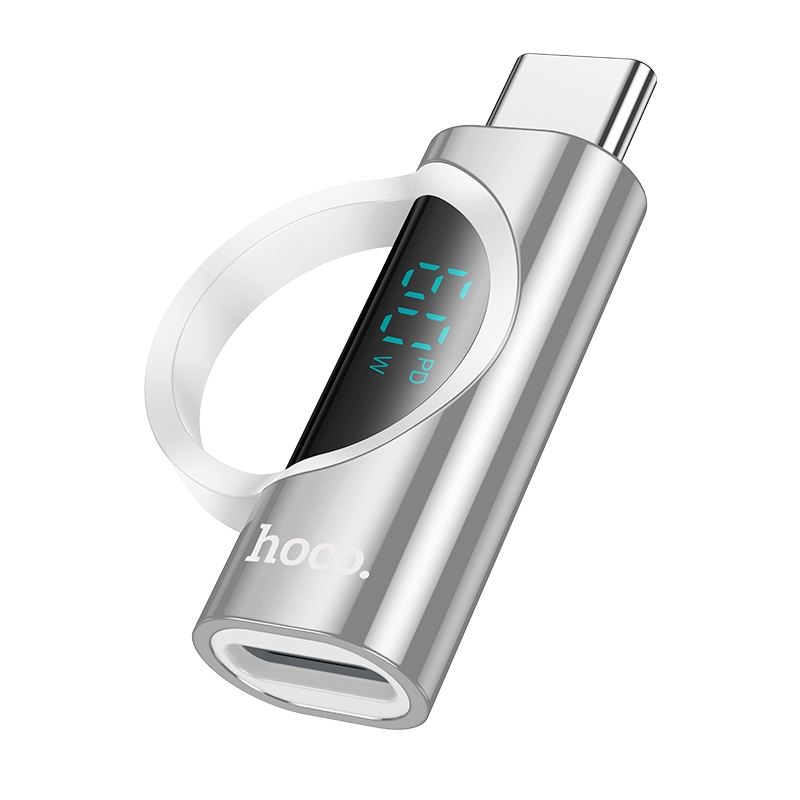 hoco UA32A Type-C Male to 8 Pin Female Display Adapter(Silver) - Shopkiz.com