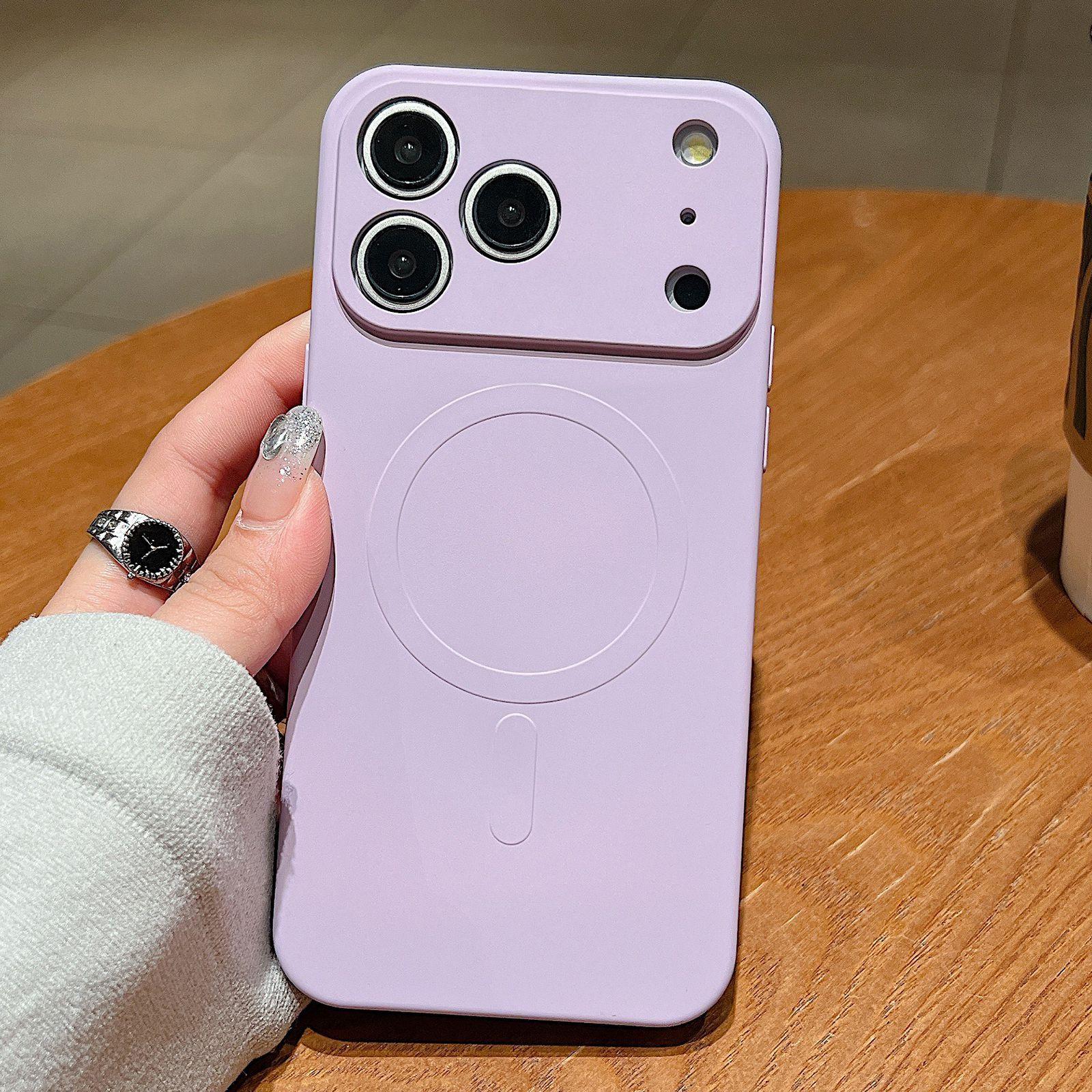 For iPhone 17 Pro Solid Color Liquid Silicone MagSafe Magnetic Phone Case(Lilac) - Shopkiz.com