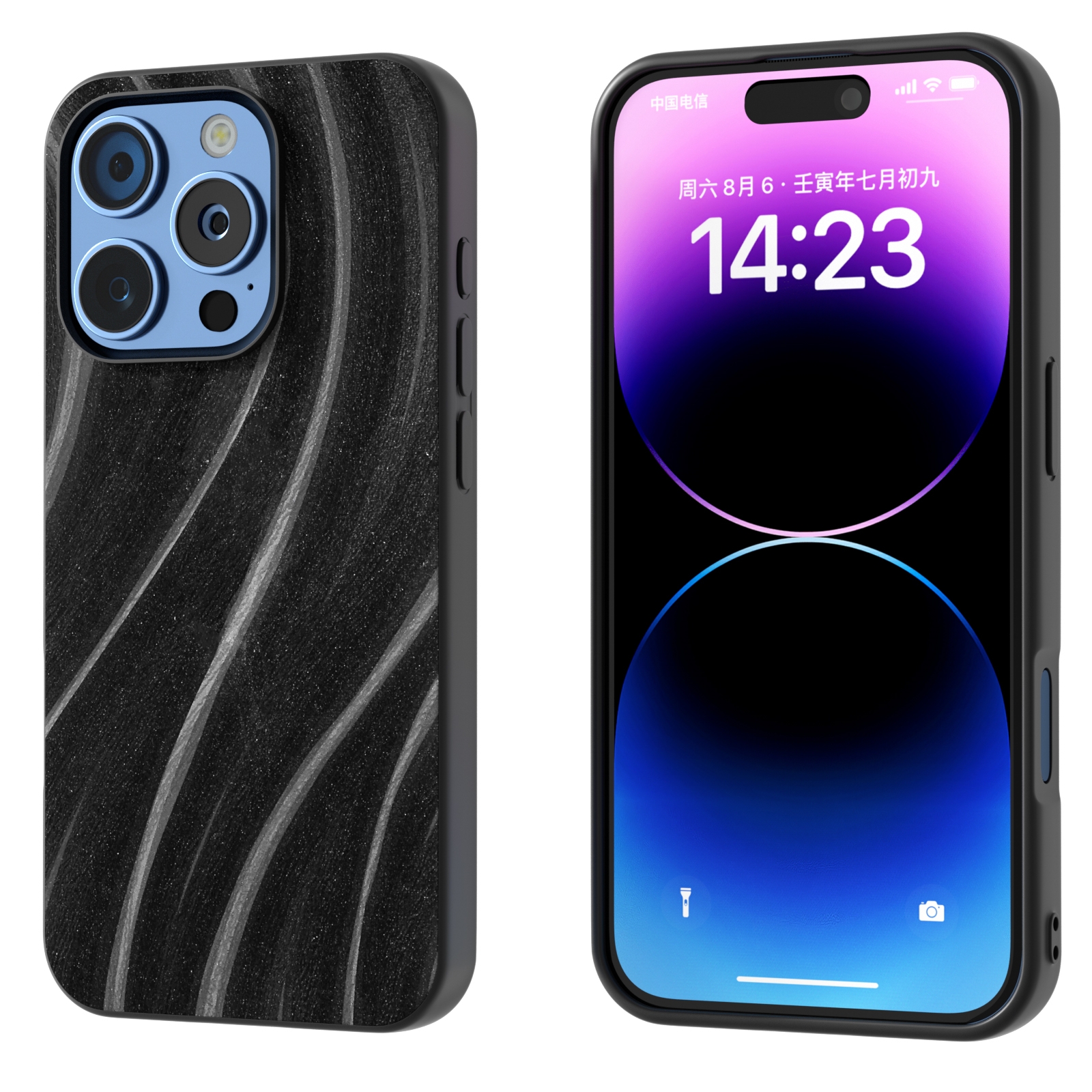 For iPhone 16 Pro Galactic Pattern Protective Phone Case(Black) - Shopkiz.com
