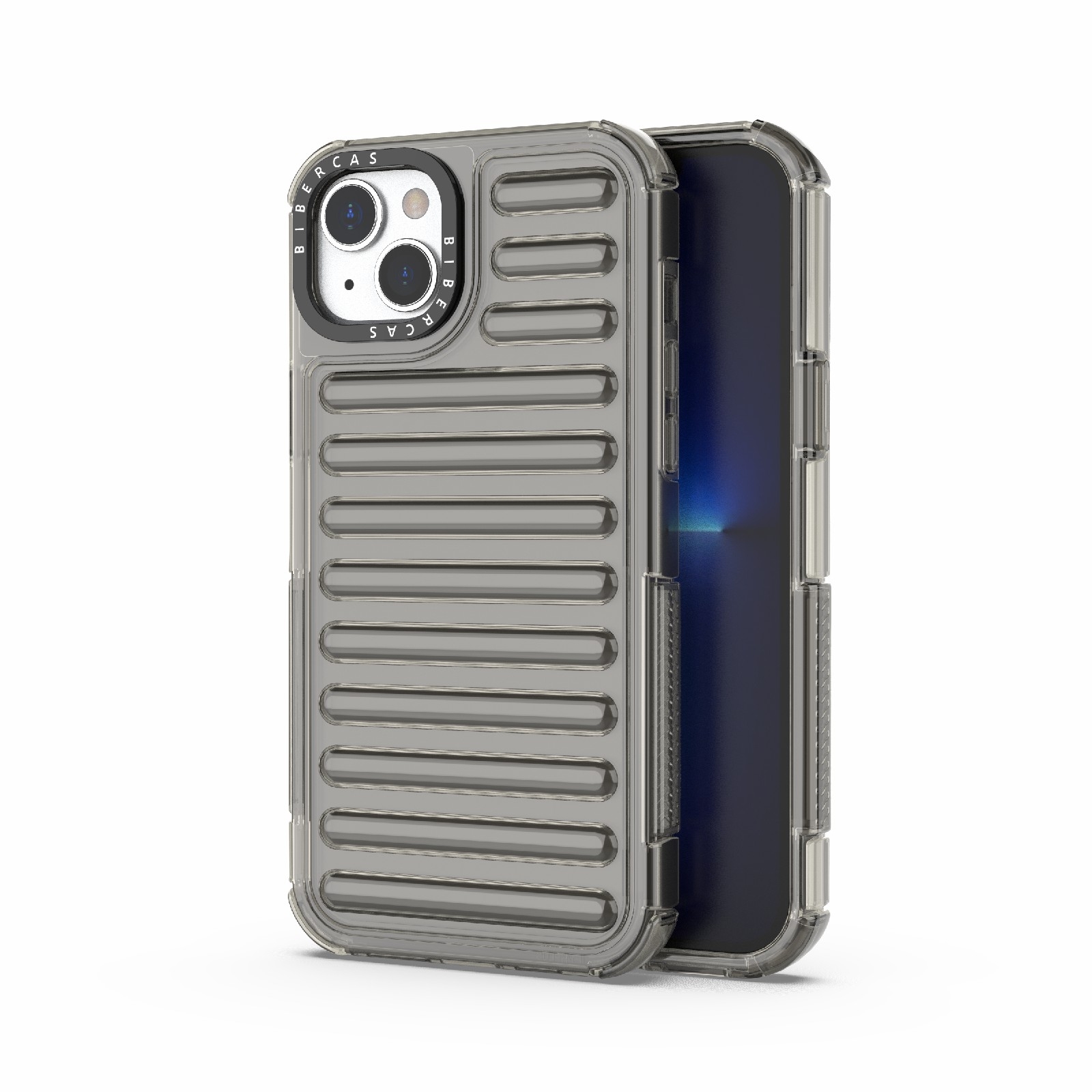 For iPhone 14 Plus High Transparency TPU Hybrid PC Airbag Phone Case(Transparent Black) - Shopkiz.com