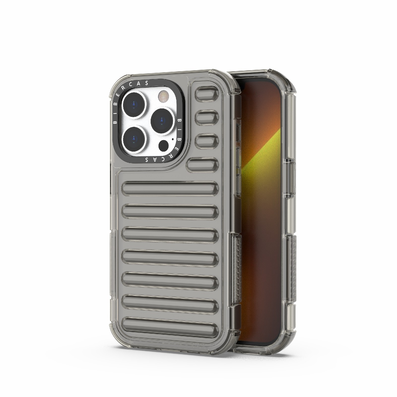 For iPhone 14 Pro High Transparency TPU Hybrid PC Airbag Phone Case(Transparent Black) - Shopkiz.com