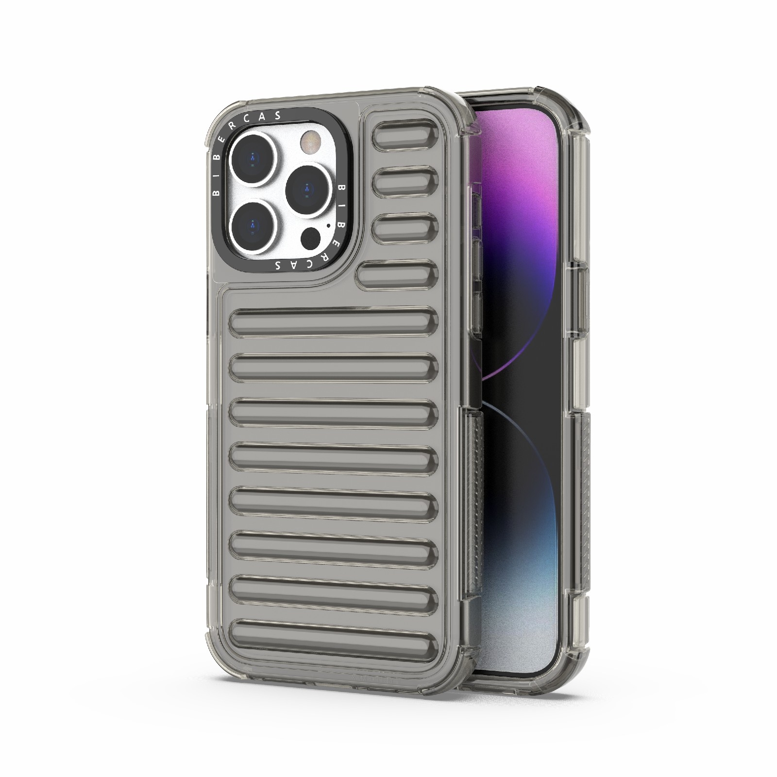 For iPhone 14 Pro Max High Transparency TPU Hybrid PC Airbag Phone Case(Transparent Black) - Shopkiz.com