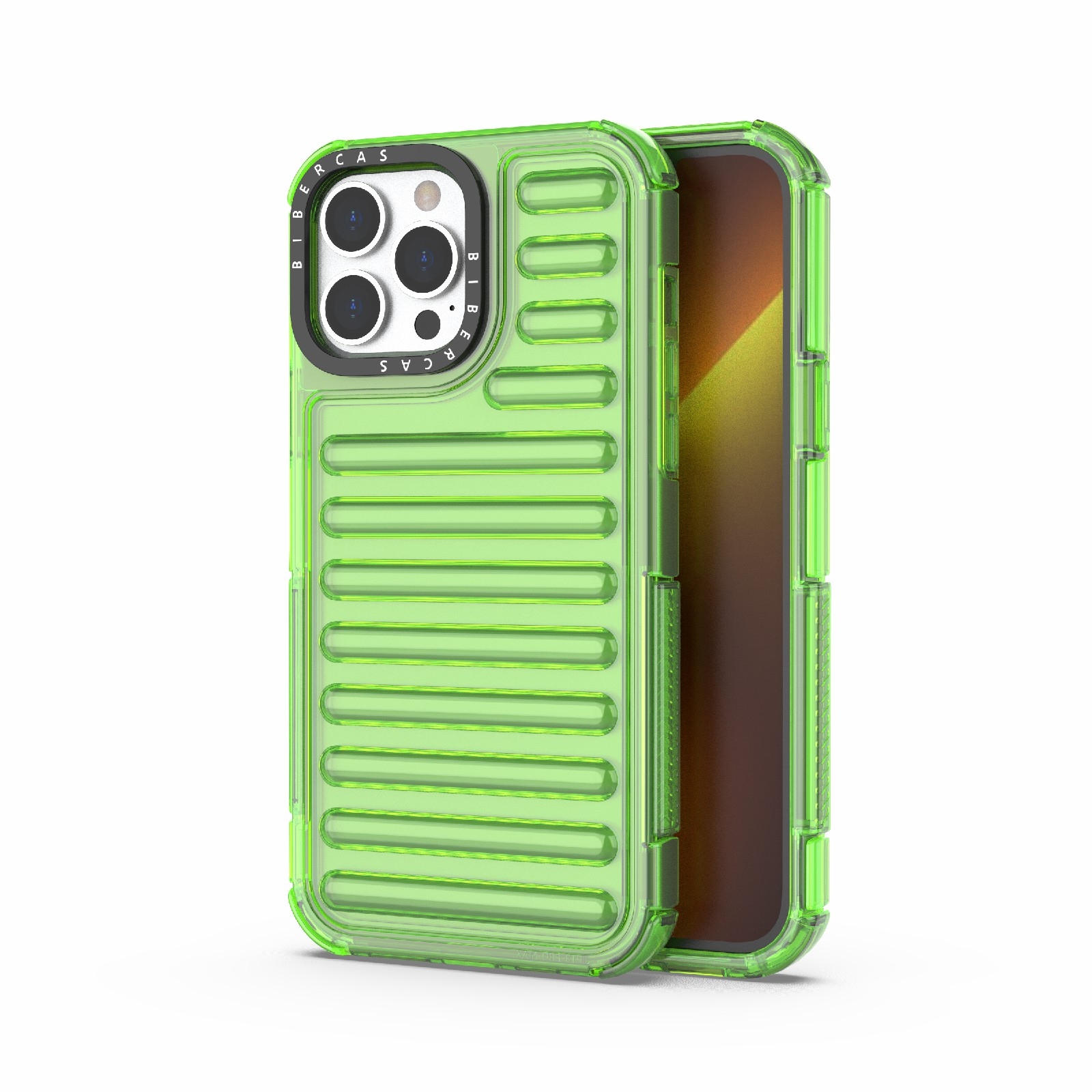 For iPhone 13 Pro Max High Transparency TPU Hybrid PC Airbag Phone Case(Transparent Green) - Shopkiz.com