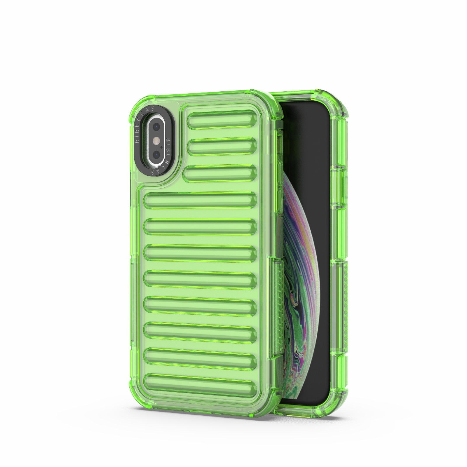 For iPhone XS / X High Transparency TPU Hybrid PC Airbag Phone Case(Transparent Green) - Shopkiz.com