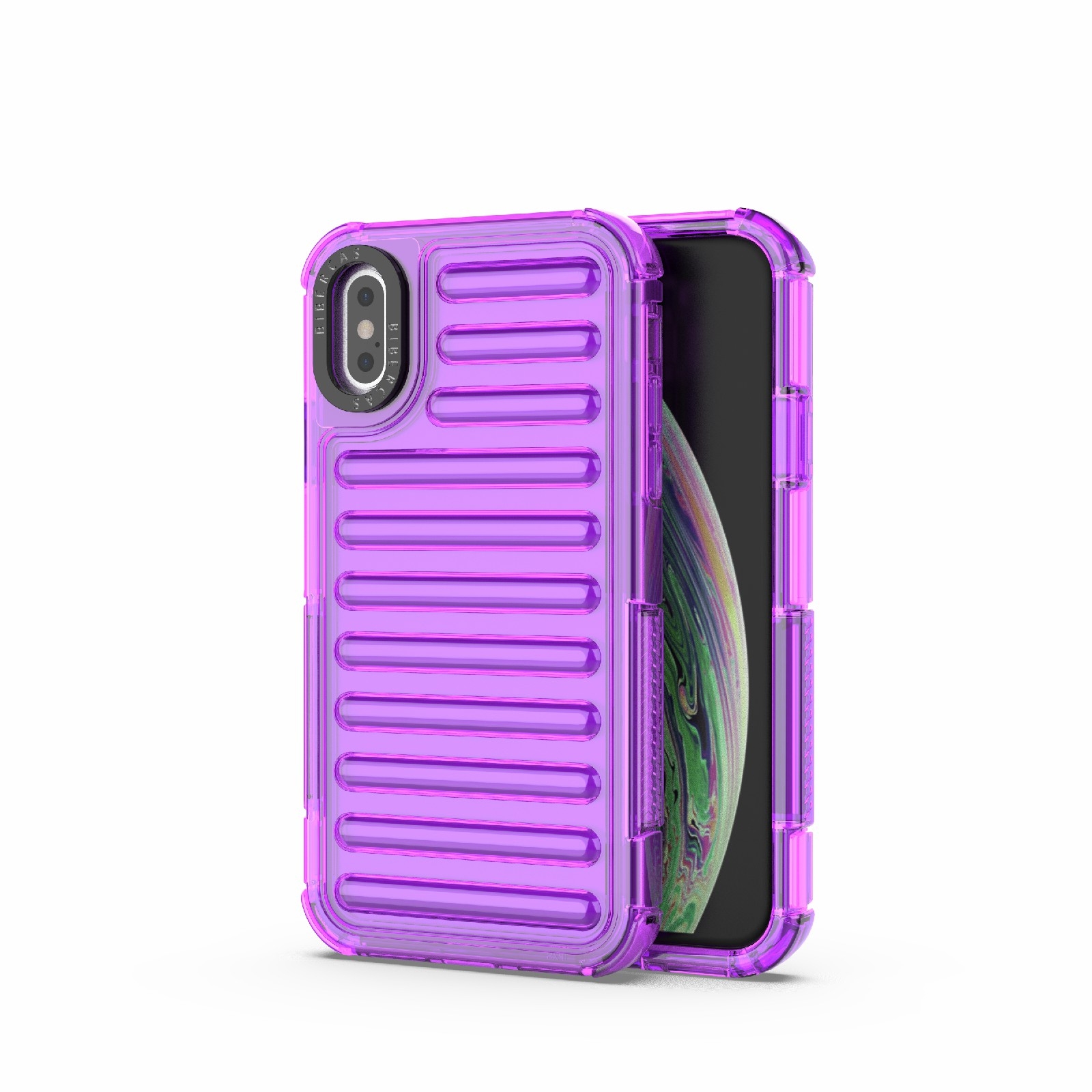 For iPhone XS / X High Transparency TPU Hybrid PC Airbag Phone Case(Transparent Purple) - Shopkiz.com