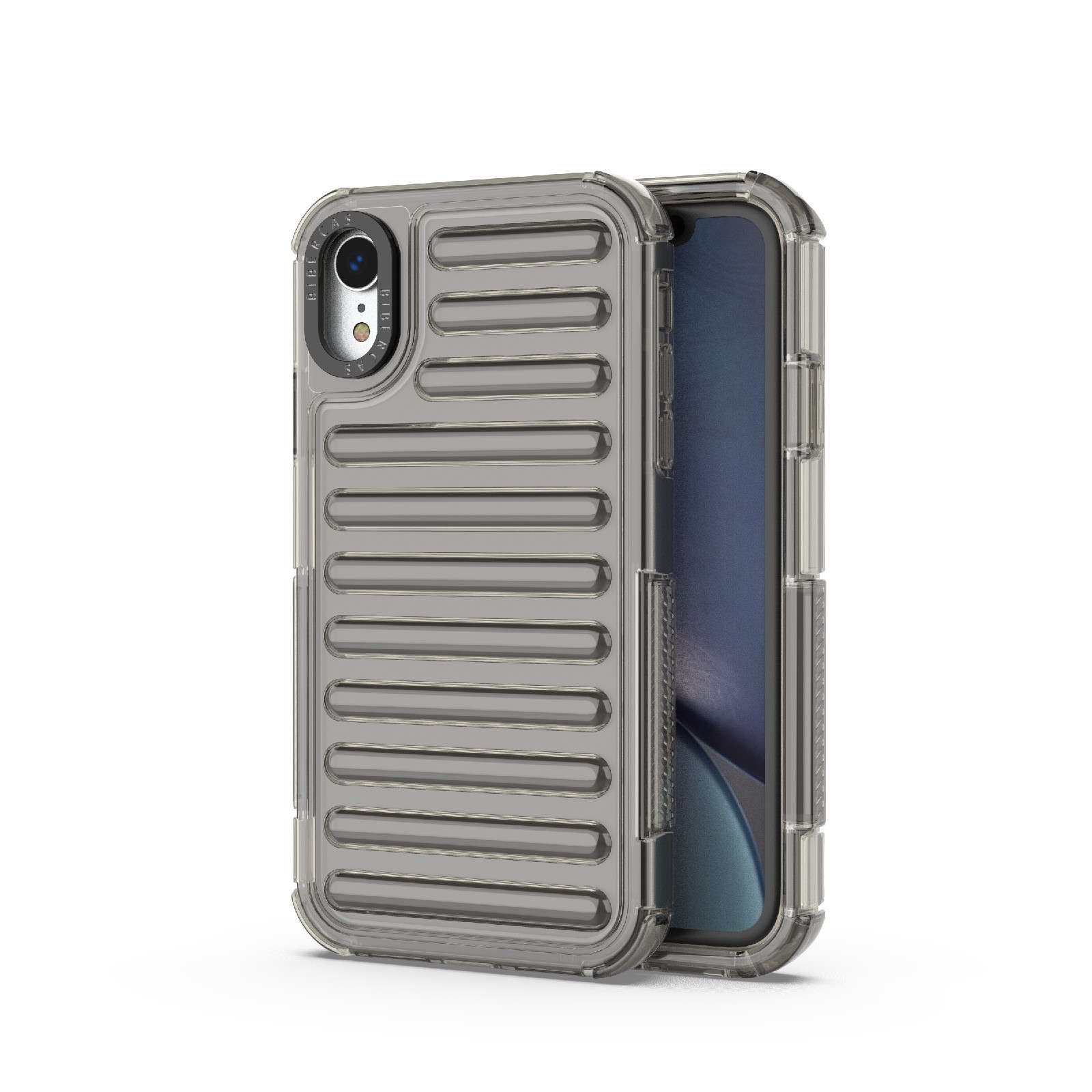 For iPhone XR High Transparency TPU Hybrid PC Airbag Phone Case(Transparent Black) - Shopkiz.com