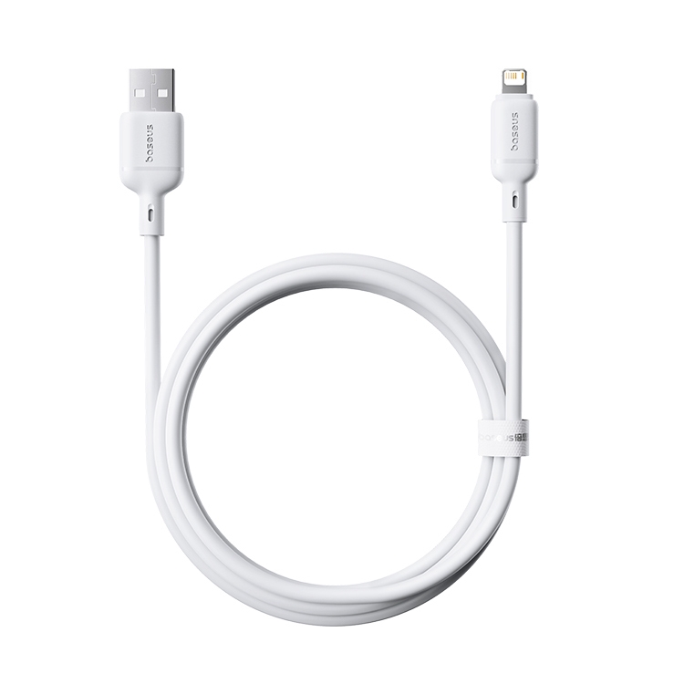 Baseus Silky Series 1m 2.4A USB to 8 Pin Fast Charging Cable(White) - Shopkiz.com