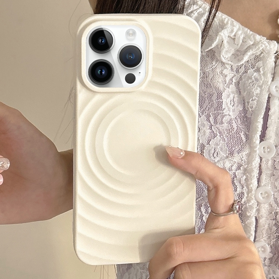 For iPhone 13 Pro Max Frosted Wave Texture MagSafe Magnetic TPU Phone Case(White) - Shopkiz.com