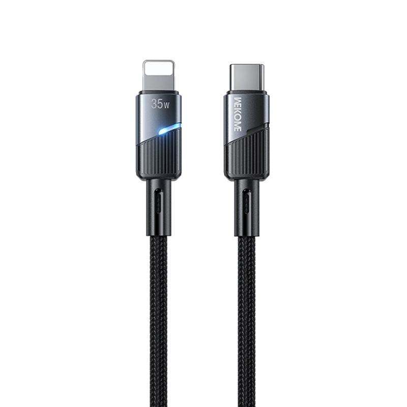 WK WDC-37 Intelligent Power-off 1m PD35W Type-C to 8 Pin Fast Charging Data Cable(Black) - Shopkiz.com