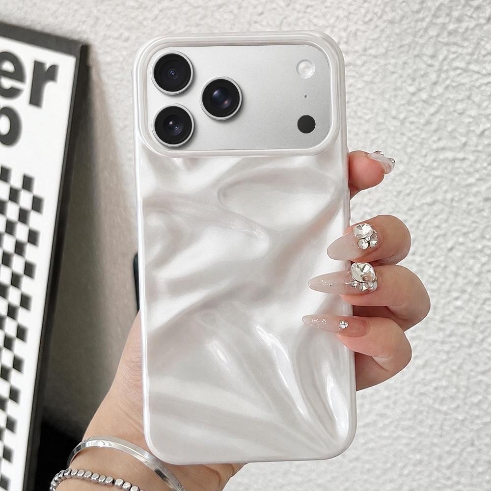 For iPhone 18 Pro Max Water Ripple Electroplating Paint TPU Phone Case(White) - Shopkiz.com