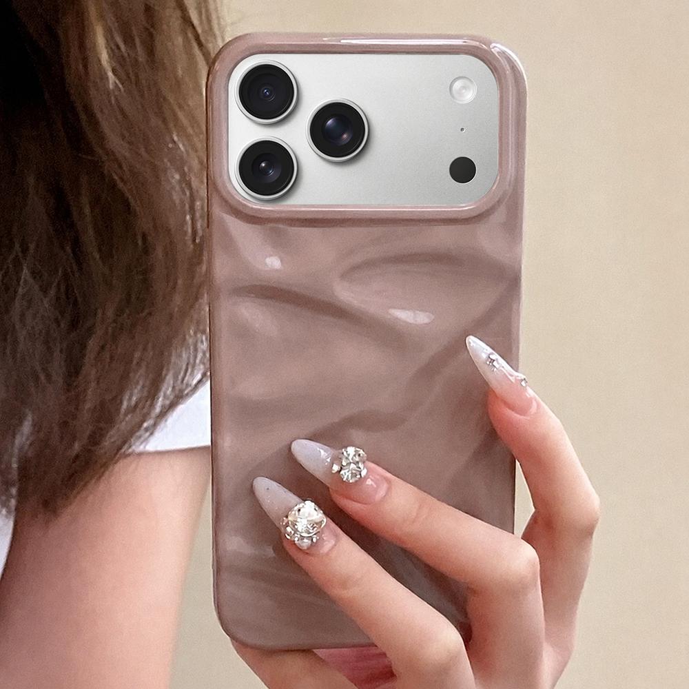 For iPhone 17 Pro Max Water Ripple Electroplating Paint TPU Phone Case(Pink Brown) - Shopkiz.com