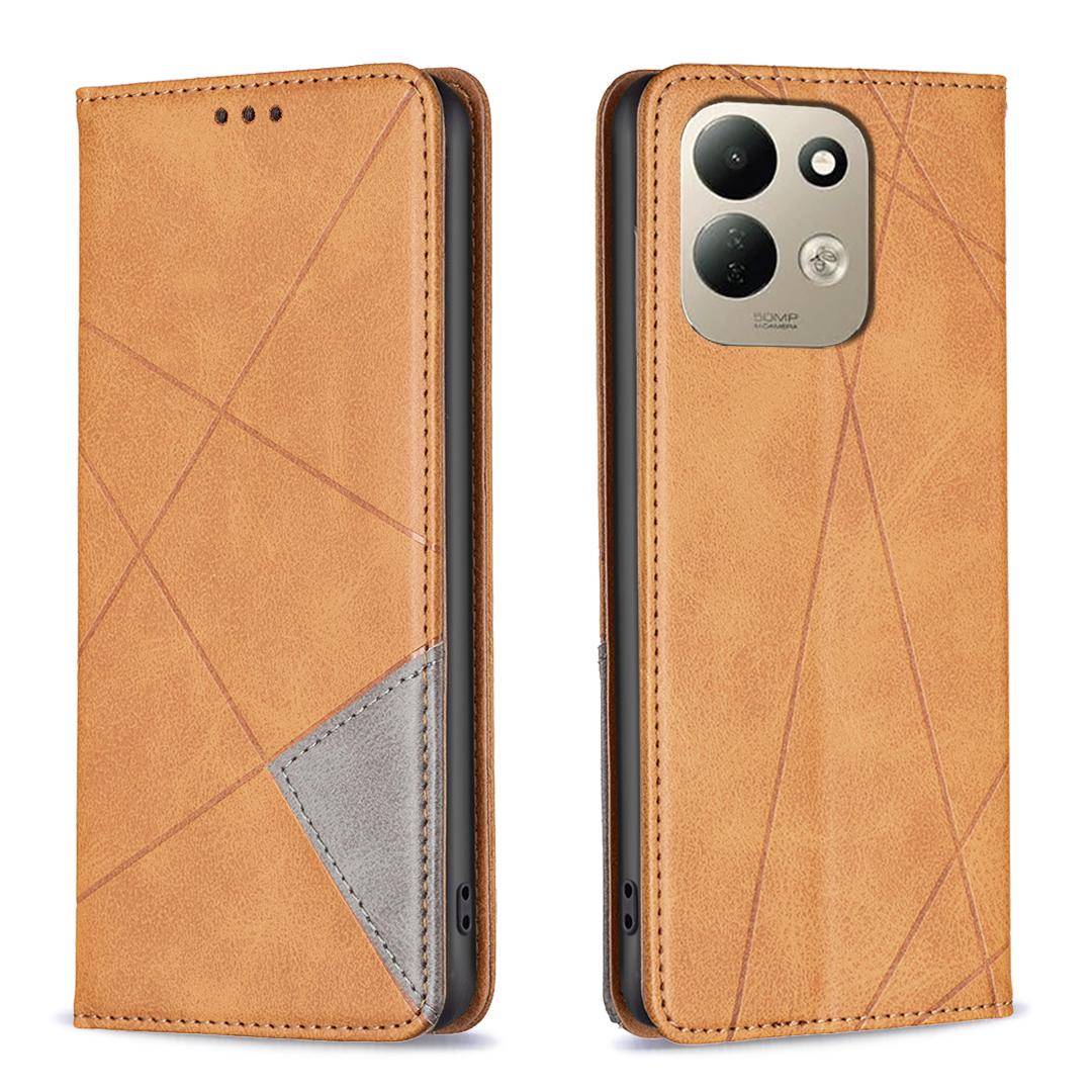 For Redmi 17 4G / 5G Global 170mm Rhombus Texture Magnetic Leather Phone Case(Yellow) - Shopkiz.com