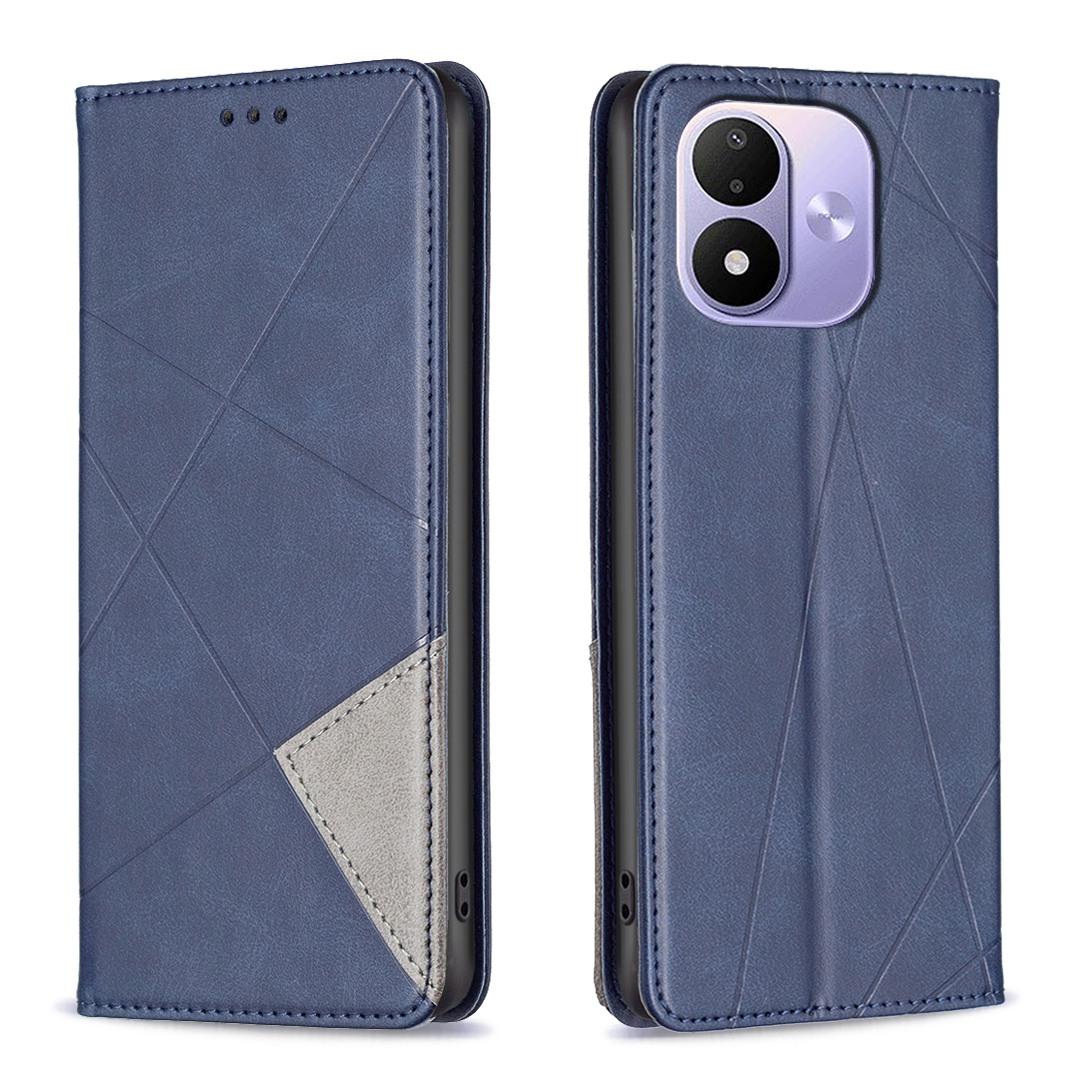For Redmi Note 17 Pro 5G Global 163mm Rhombus Texture Magnetic Leather Phone Case(Blue) - Shopkiz.com