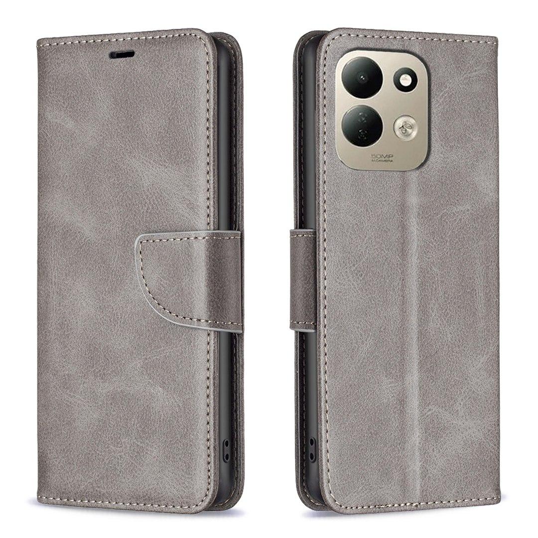 For Redmi 17 4G / 5G Global 170mm Lambskin Texture Pure Color Flip Leather Phone Case(Grey) - Shopkiz.com