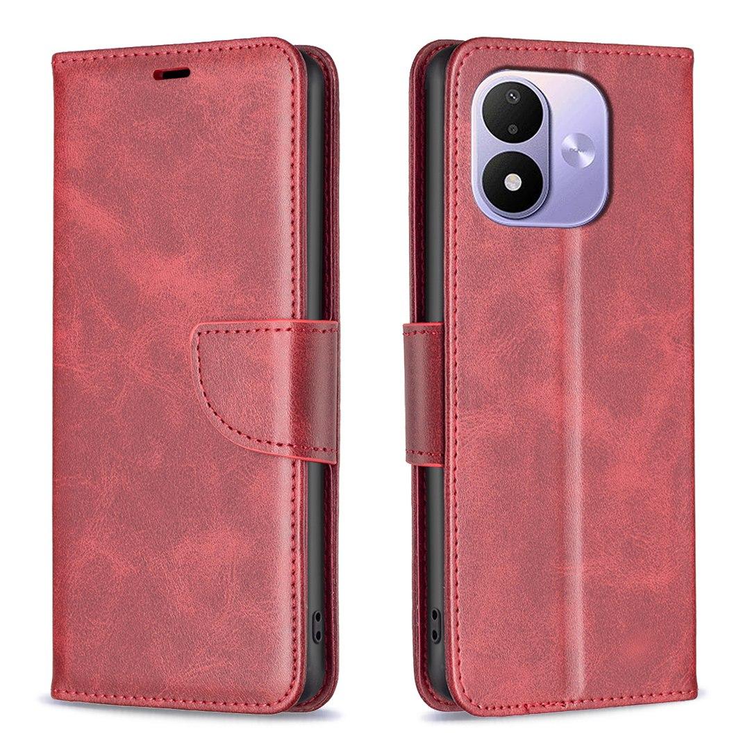 For Redmi Note 17 Pro 5G Global 163mm Lambskin Texture Pure Color Flip Leather Phone Case(Red) - Shopkiz.com