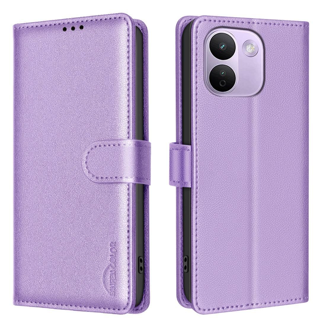 For Redmi Note 17 Pro+ 5G Global 163mm Litchi Texture RFID Anti-theft Leather Phone Case(Purple) - Shopkiz.com