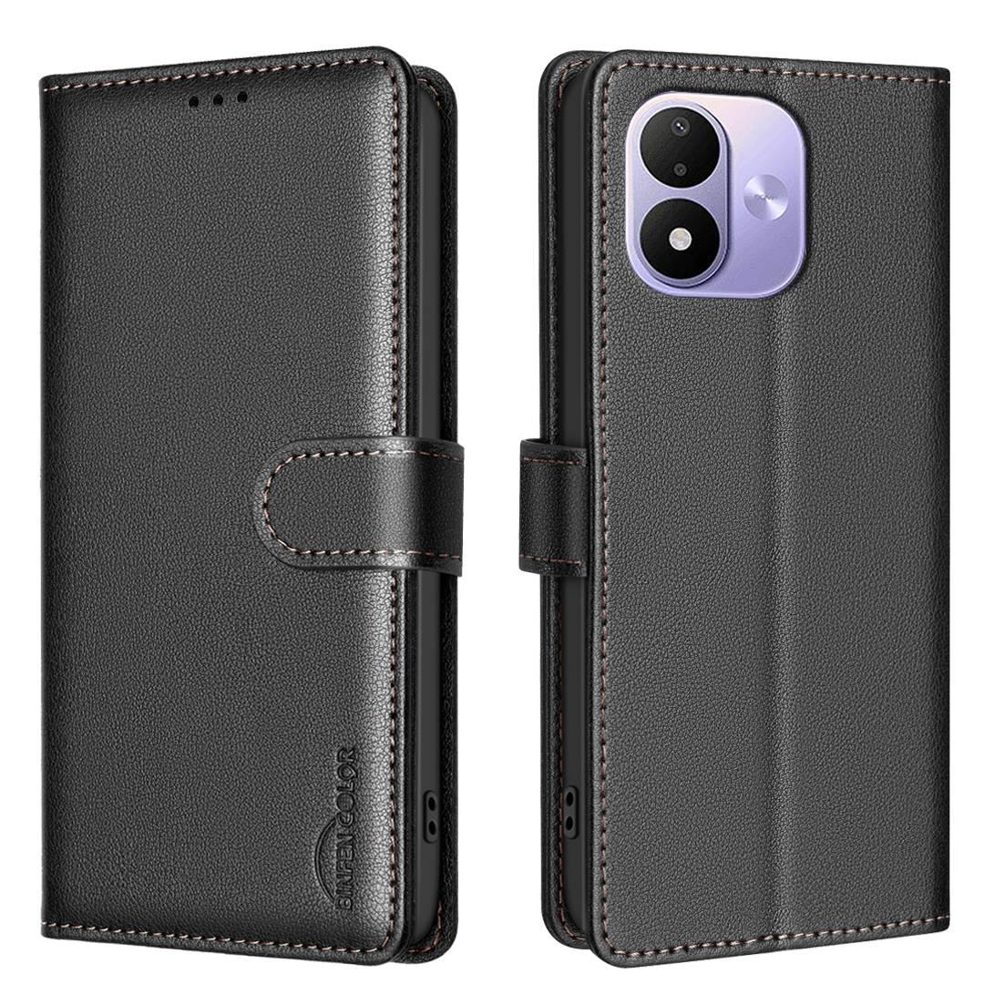 For Redmi Note 17 4G Global 171mm Litchi Texture RFID Anti-theft Leather Phone Case(Black) - Shopkiz.com