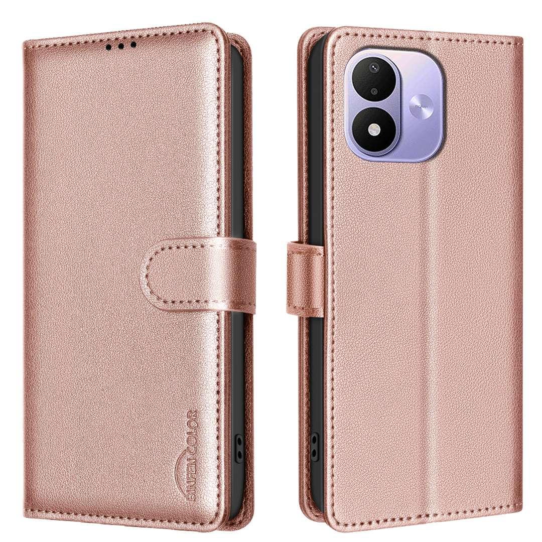 For Redmi Note 17 4G Global 171mm Litchi Texture RFID Anti-theft Leather Phone Case(Gold) - Shopkiz.com