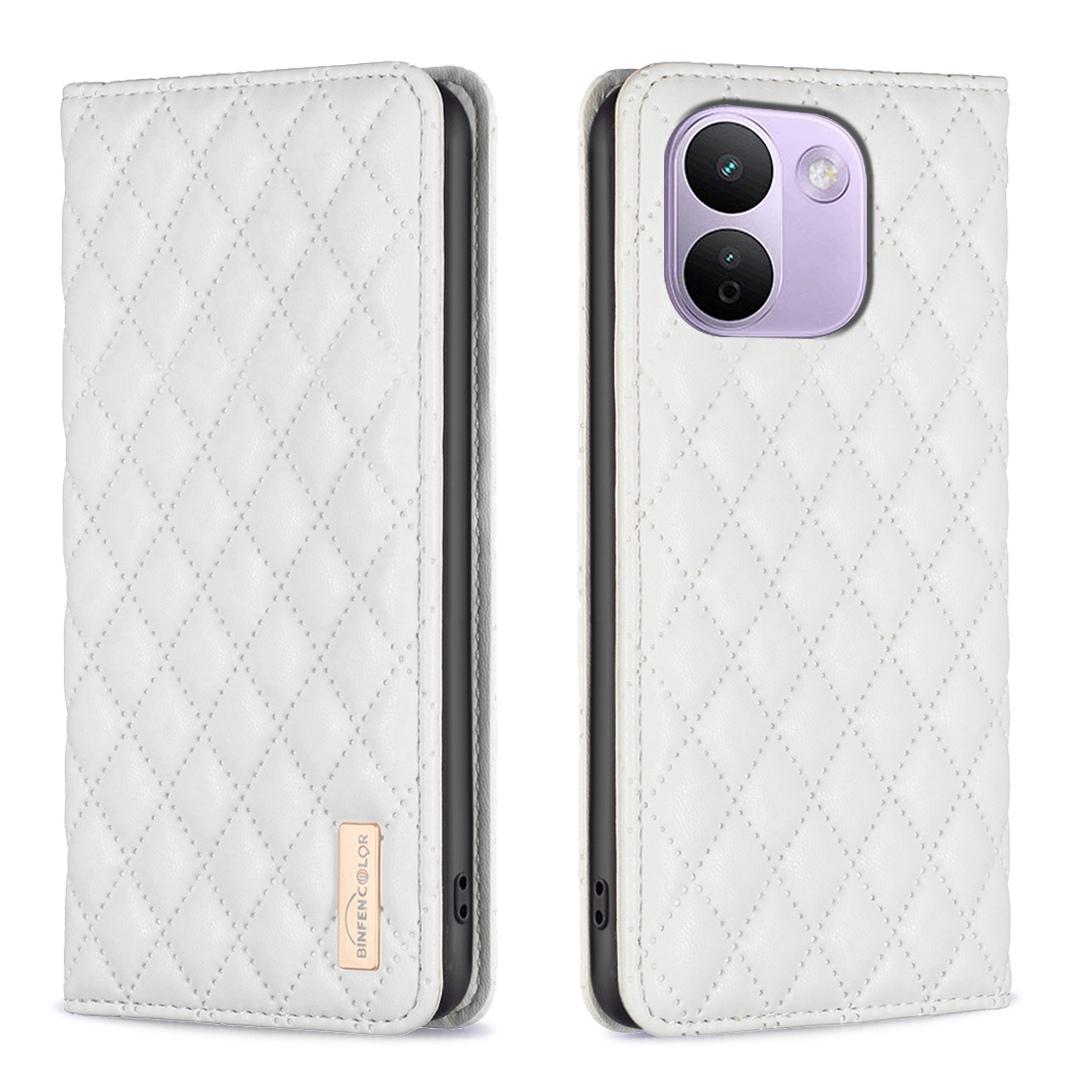 For Redmi Note 17 Pro+ 5G Global 163mm Diamond Lattice Magnetic Leather Flip Phone Case(White) - Shopkiz.com
