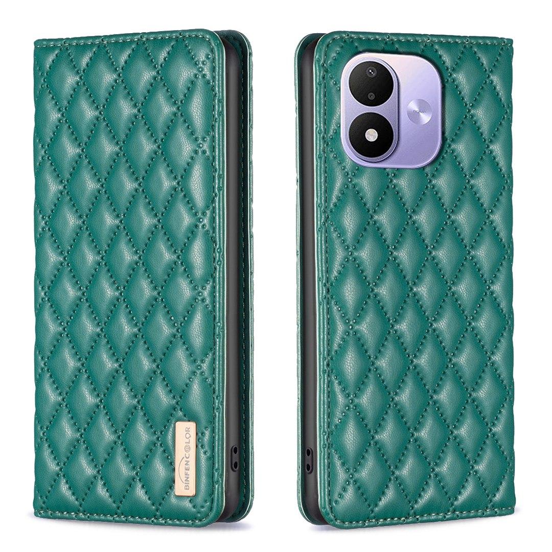 For Redmi Note 17 4G Global 171mm Diamond Lattice Magnetic Leather Flip Phone Case(Green) - Shopkiz.com
