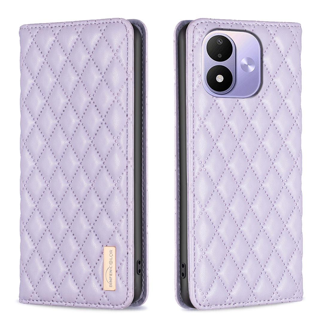 For Redmi Note 17 4G Global 171mm Diamond Lattice Magnetic Leather Flip Phone Case(Purple) - Shopkiz.com
