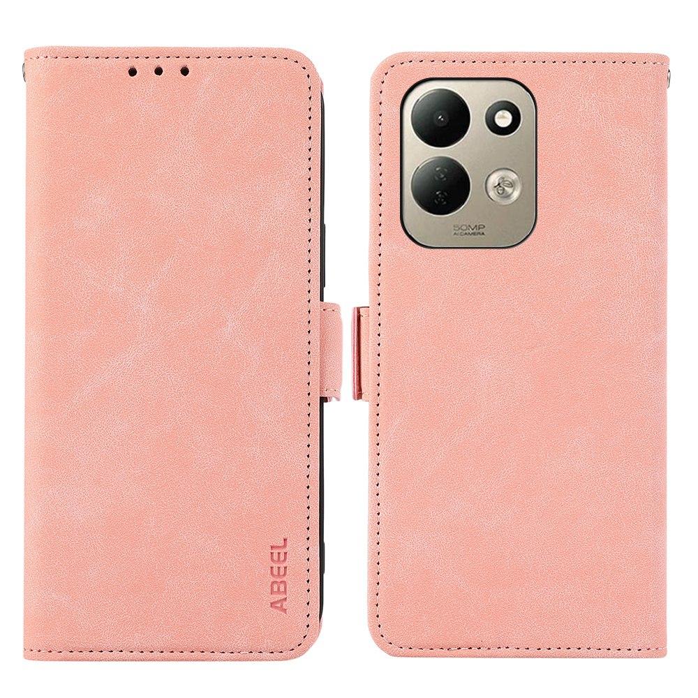 For Redmi 17 5G / 4G Global 170mm ABEEL Frosted Magnetic RFID Leather Phone Case(Pink) - Shopkiz.com