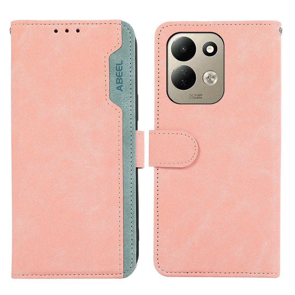 For Redmi 17 5G / 4G Global 170mm ABEEL Color Block Magnetic RFID Leather Phone Case(Pink-Cyan) - Shopkiz.com