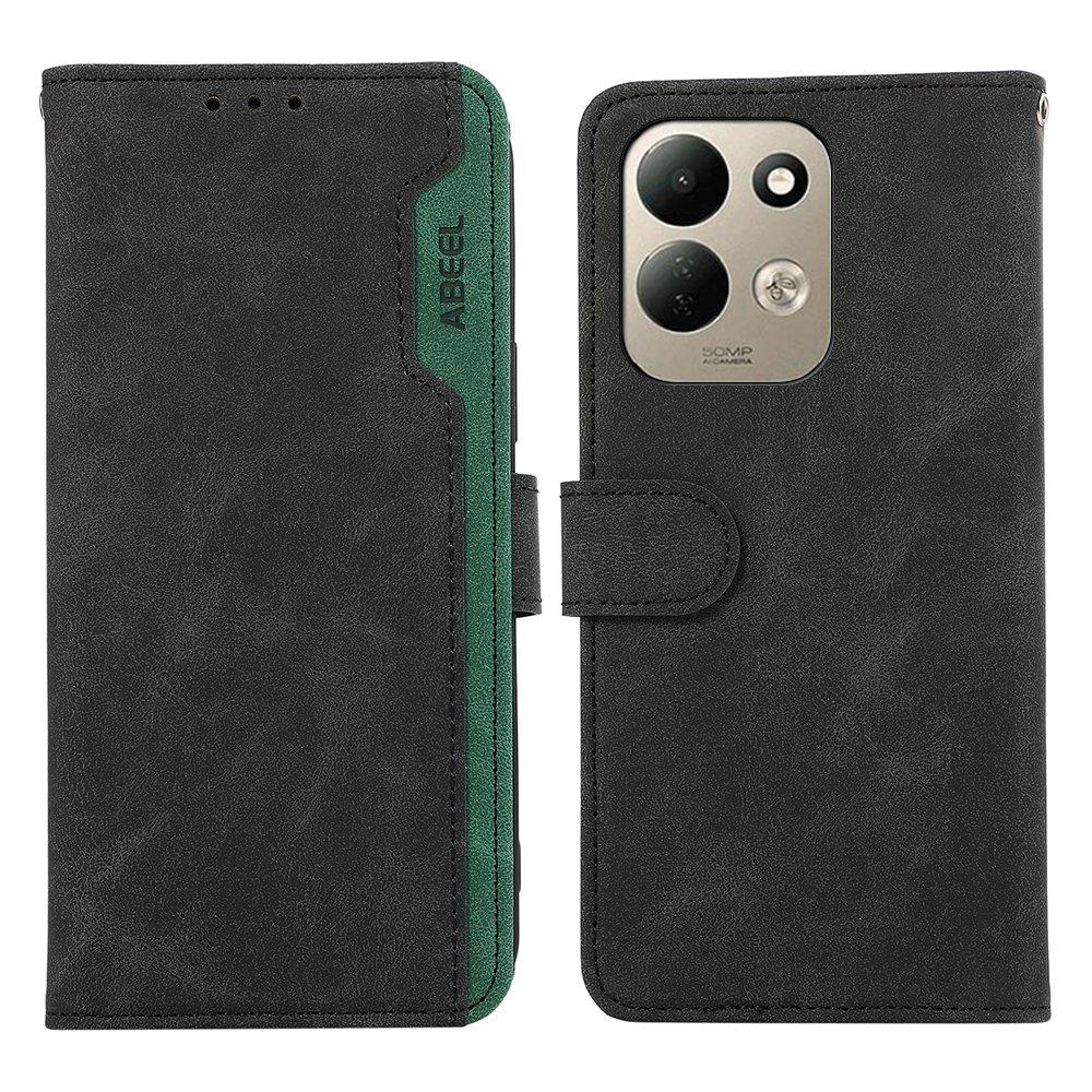 For Redmi 17 5G / 4G Global 170mm ABEEL Color Block Magnetic RFID Leather Phone Case(Black-Green) - Shopkiz.com