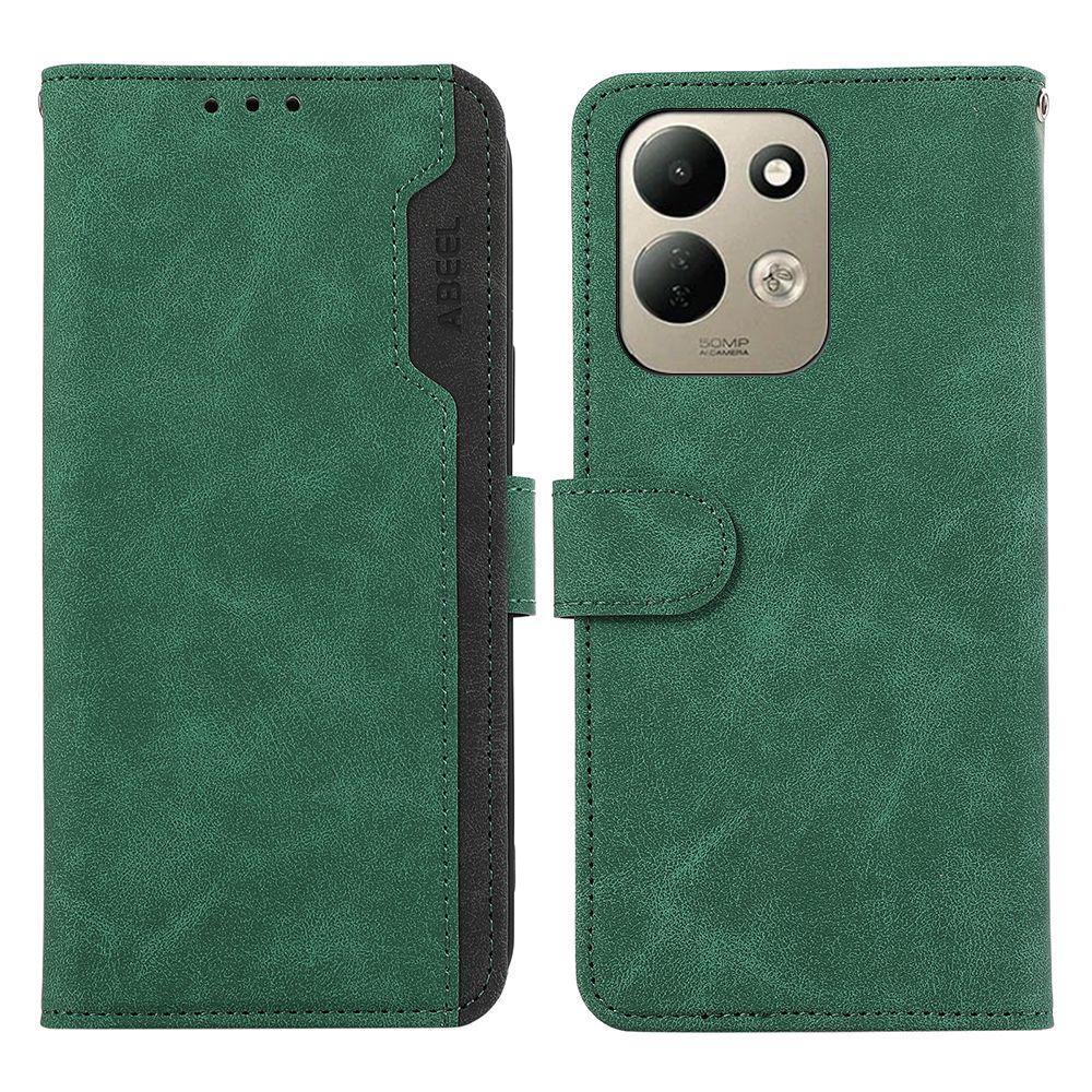 For Redmi 17 5G / 4G Global 170mm ABEEL Color Block Magnetic RFID Leather Phone Case(Green-Black) - Shopkiz.com