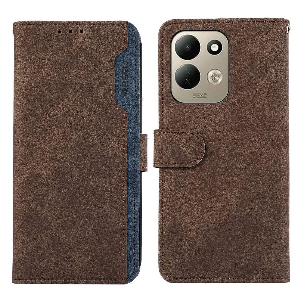 For Redmi 17 5G / 4G Global 170mm ABEEL Color Block Magnetic RFID Leather Phone Case(Brown-Blue) - Shopkiz.com