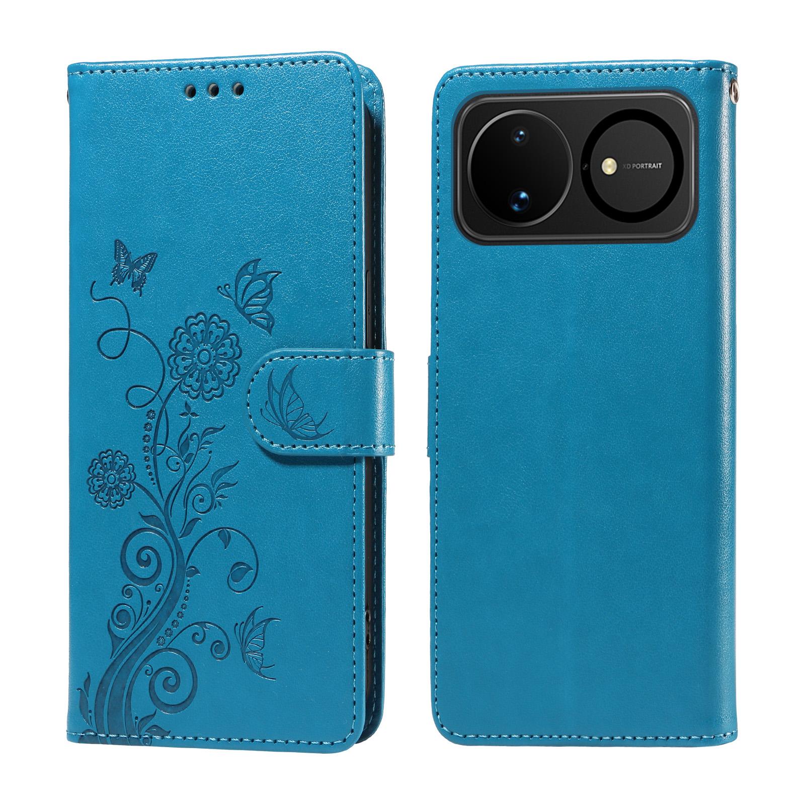 For Huawei nova 16 Embossed Butterfly Flowers Leather Phone Case(Blue) - Shopkiz.com