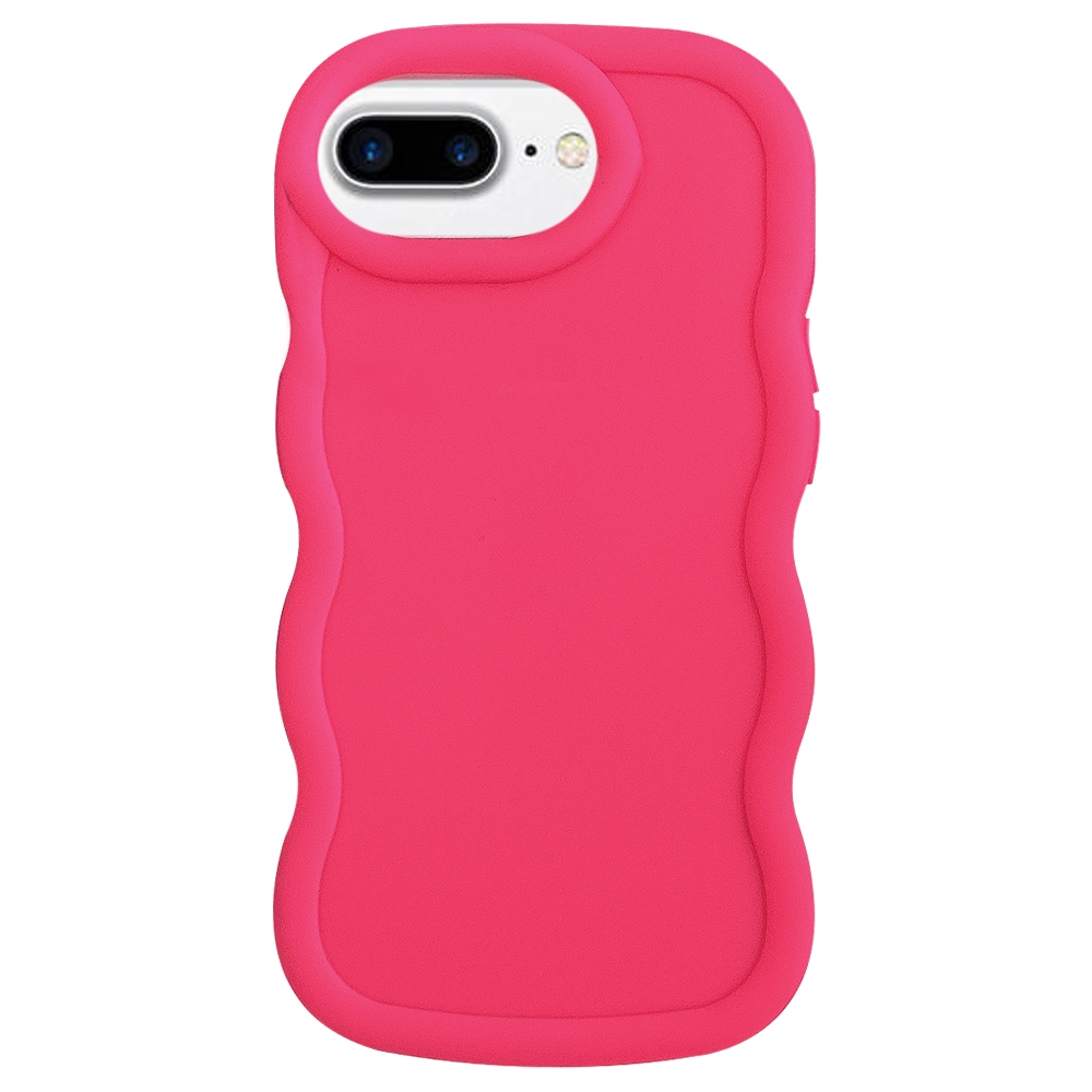 For iPhone 7 Plus / 8 Plus Big Wave Puff Shape TPU Phone Case(Rose Red) - Shopkiz.com