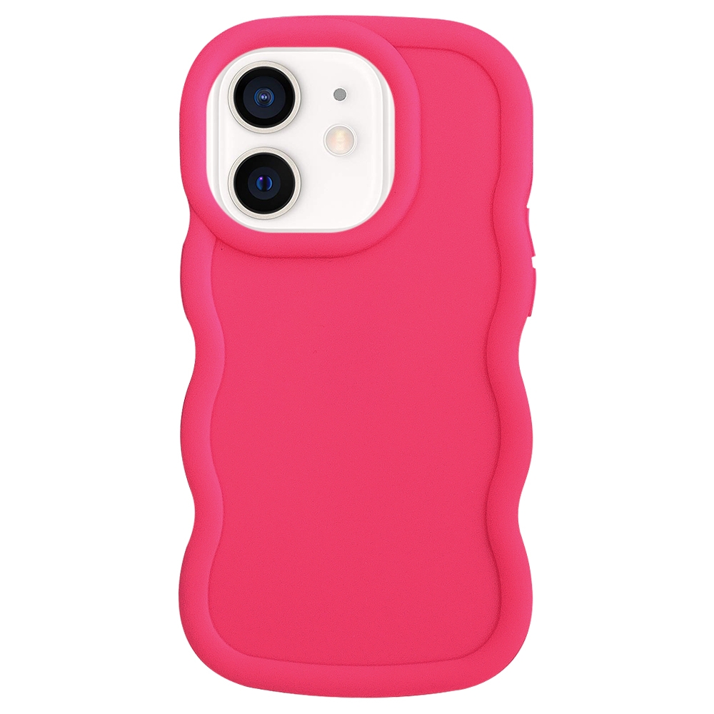 For iPhone 11 Big Wave Puff Shape TPU Phone Case(Rose Red) - Shopkiz.com