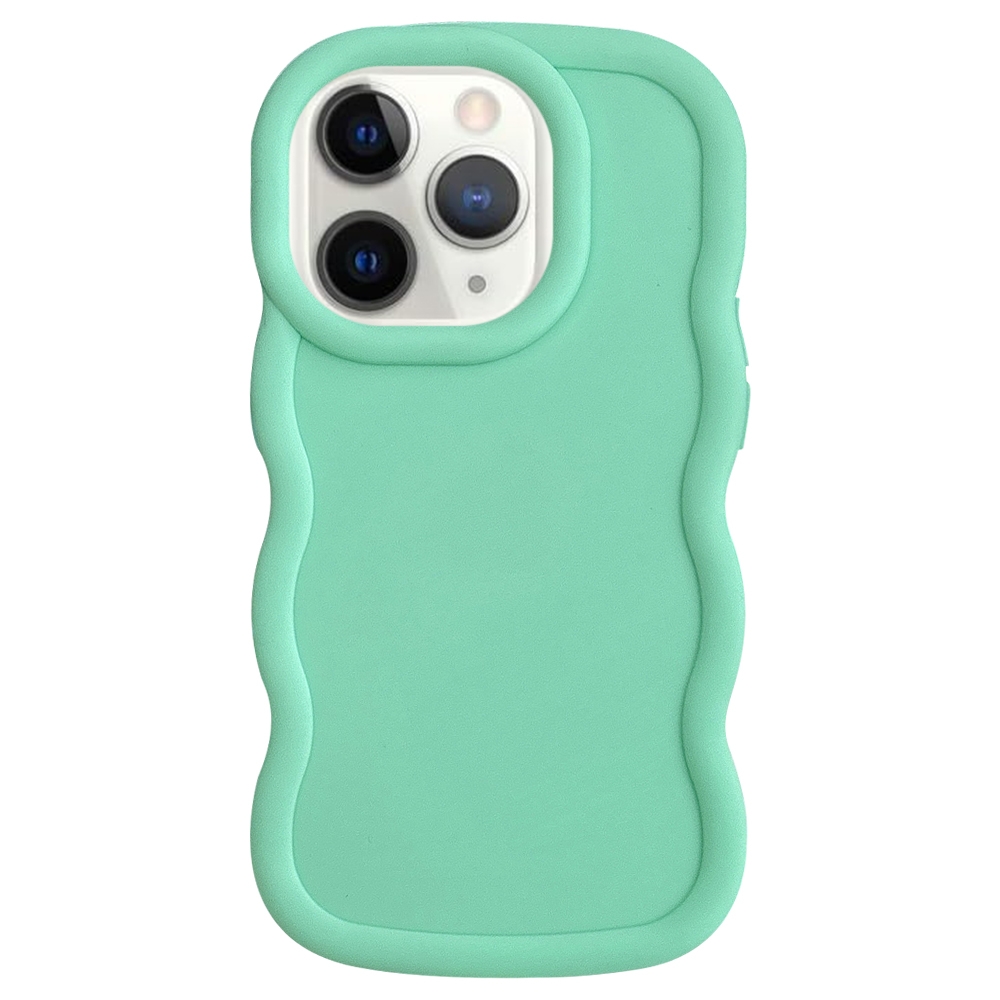 For iPhone 11 Pro Big Wave Puff Shape TPU Phone Case(Green) - Shopkiz.com